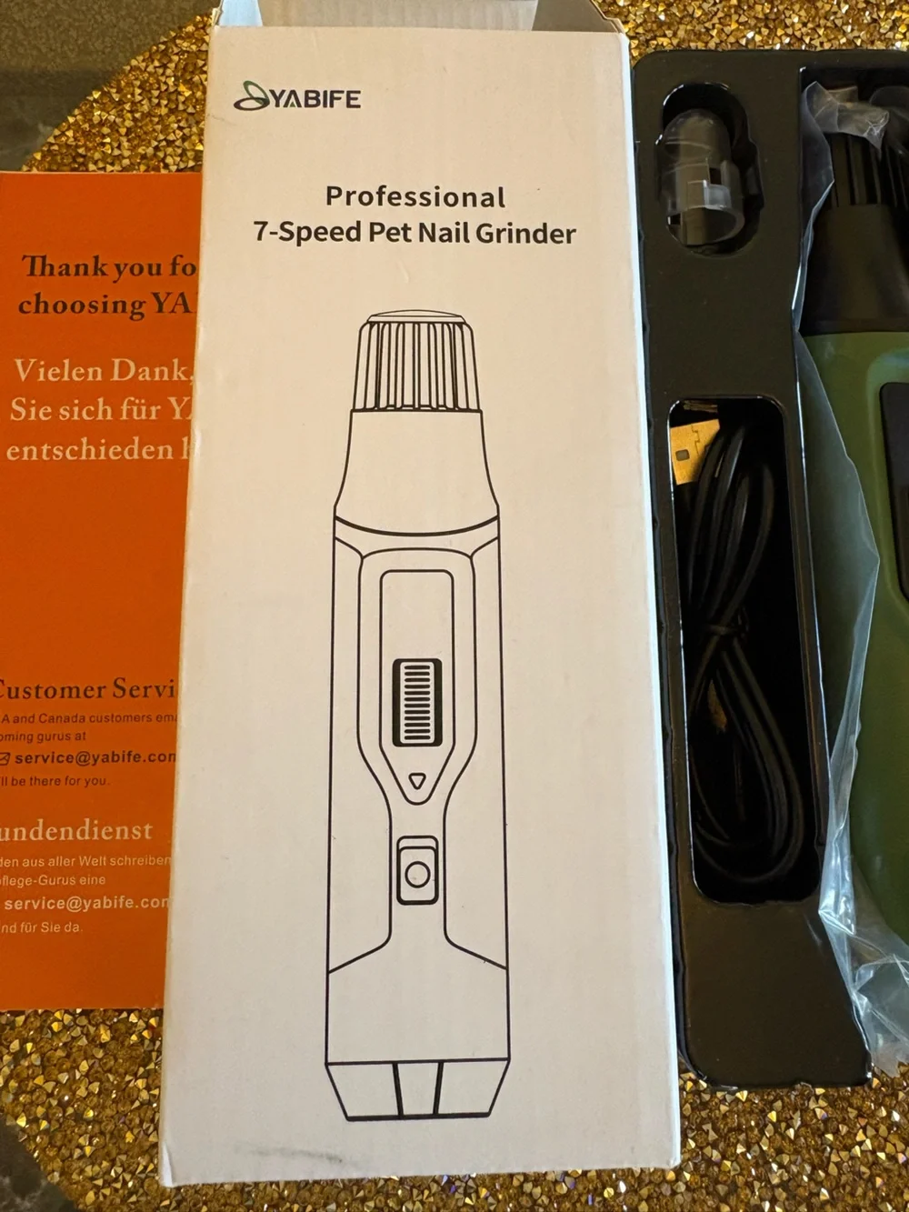 Yabife NWT Green 7-Speed Professional Pet Nail Grinder Fits all types of pets